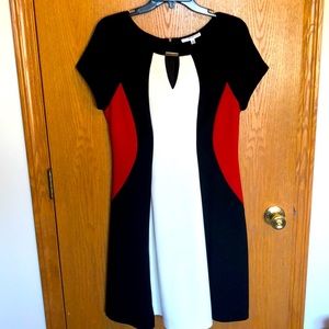 Black, White, Red Dress